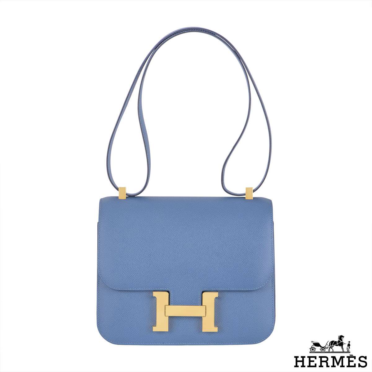 Hermes Constance 24cm Bleu Lin + Rose Azalée Inteior HSS Epsom